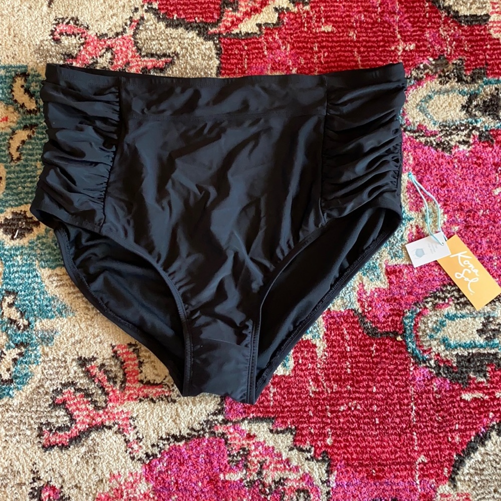 NWT Kona Sol high waist swim bottom black 16W/18W